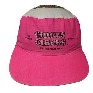 Circus Circus Hotel/Casino Reno Las Vegas Snapback Cap Pink One Size Vintage